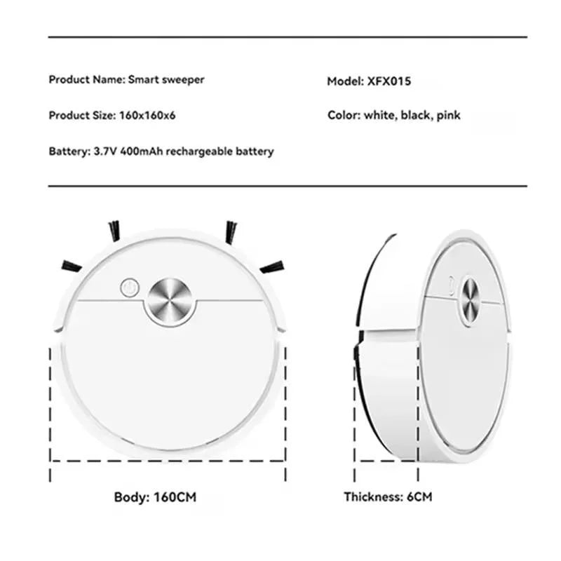 Cross- Border 3 in 1 Sweeping Robot Rechargeable Vacuum Mop Robot  Sweeping Machine Compact Cleaning Machine for Home Cleaning