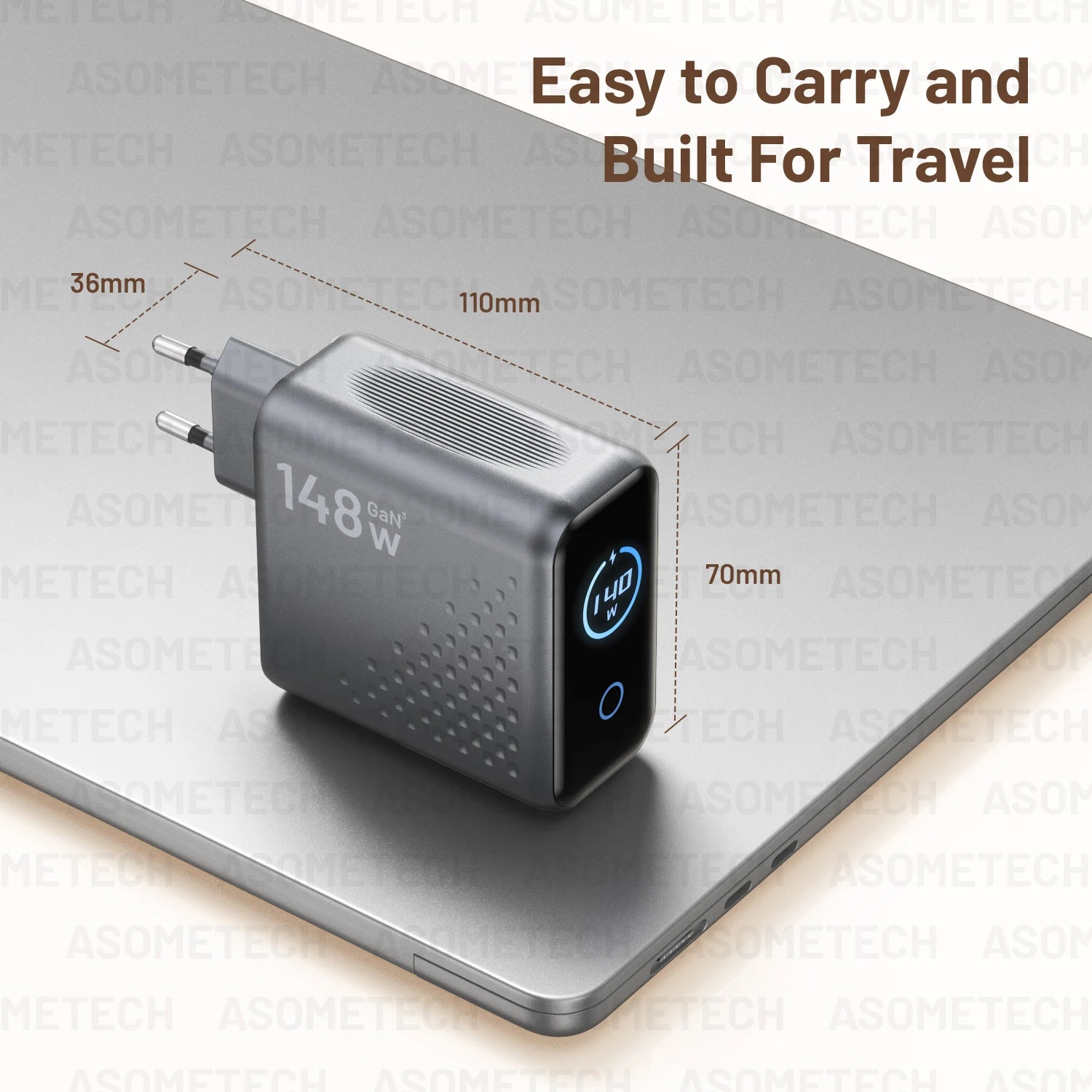 148W GaN USB Type C Charger with Display 140W PD3.1 3.0 QC4.0 3.0 Fast Charge For Macbook Tablet Phone Charger For iPhone 17 16