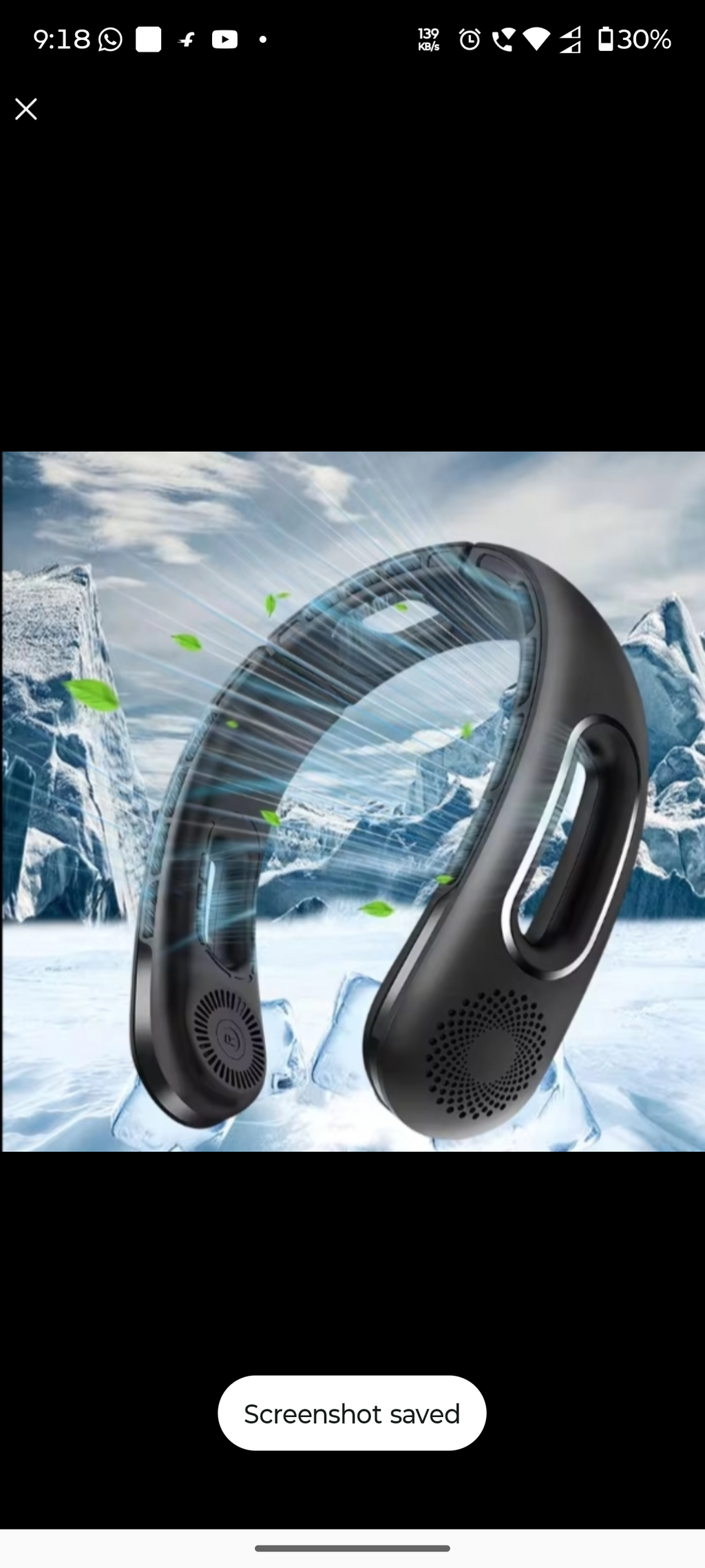 Hands Free Bladeless Neck Fan With Rechargeable Battery