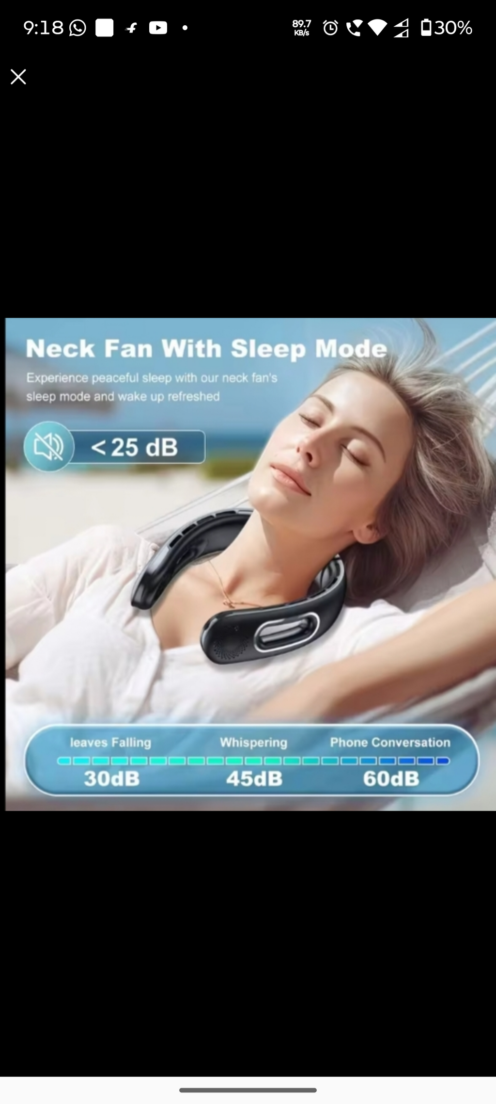 Hands Free Bladeless Neck Fan With Rechargeable Battery